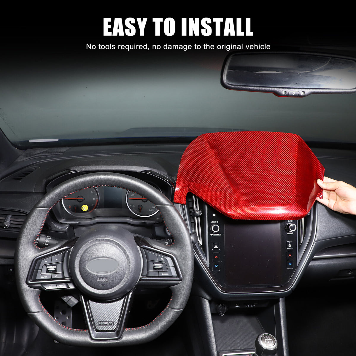 Red Real Carbon Fiber Dashboard Instrument Upper Trim For Subaru WRX VB 2022+ 18