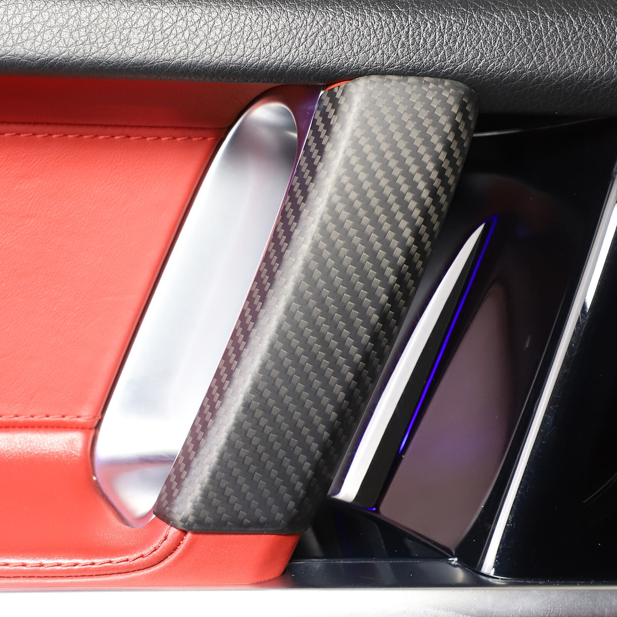 Carbon Fiber Inner Door Armrest Stripe Cover For Mercedes Benz G Class 19-20 6