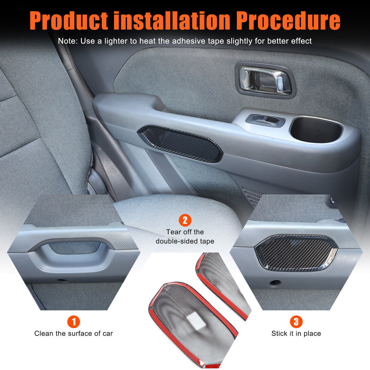 ABS Carbon Fiber Door Panel Armrest Handle Bowl Trim For Honda Pilot 03-08 US 13