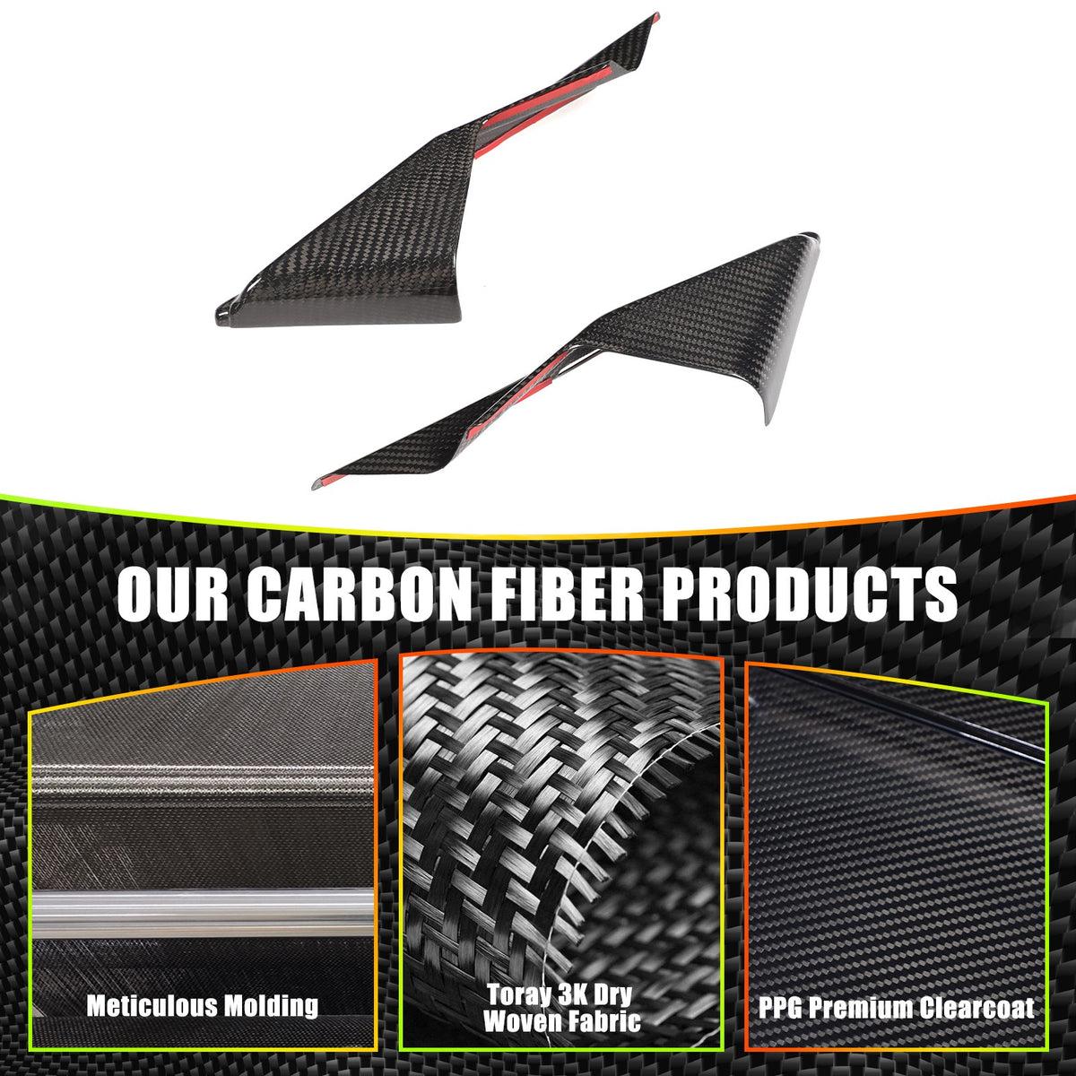 Real Carbon Fiber Front Inner Triangle Pillar Trim For Nissan 370Z Z34 2009-2020 13
