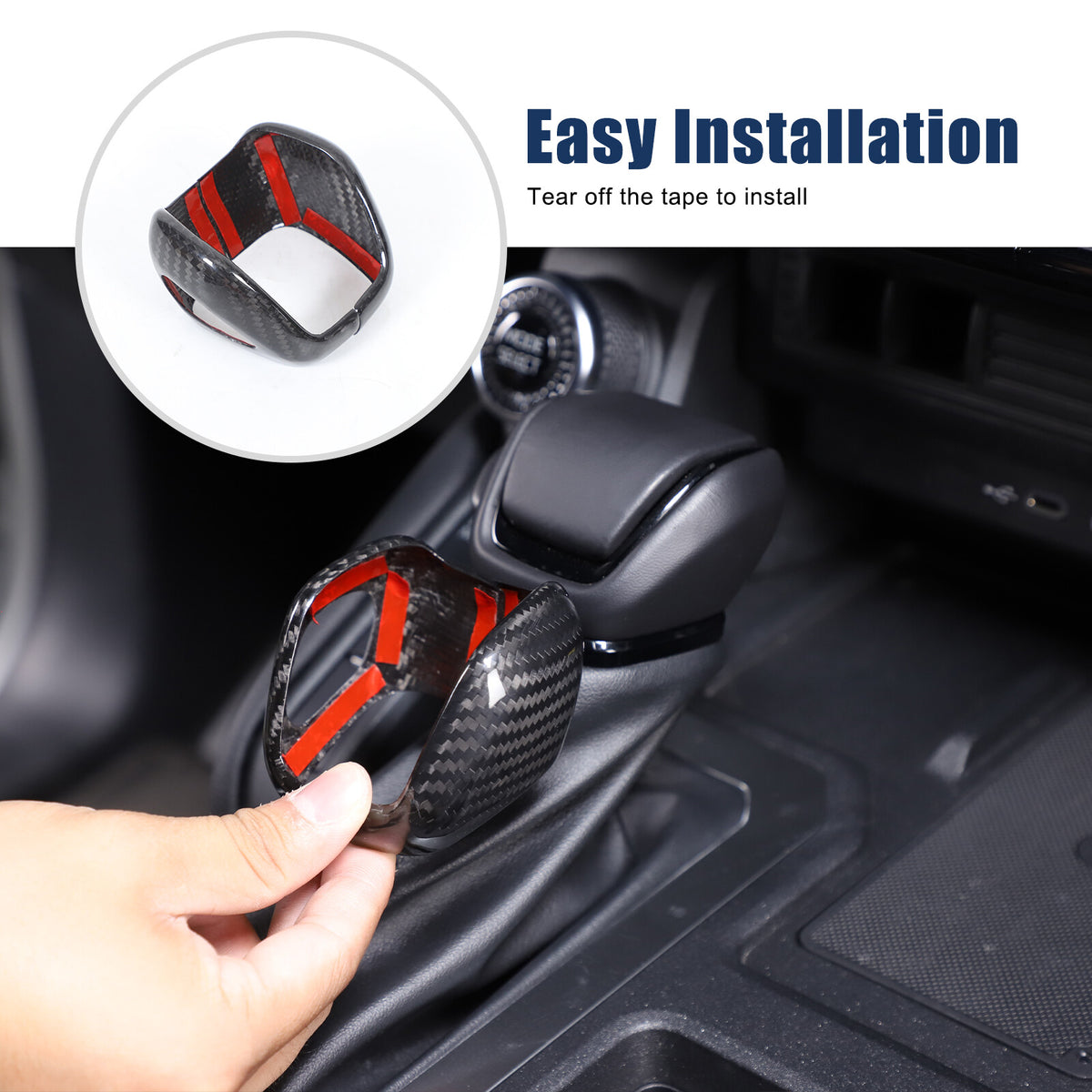 Real Carbon Fiber Center Gear Shift Knob Trim For Toyota Land Cruiser LC250 24+ 22