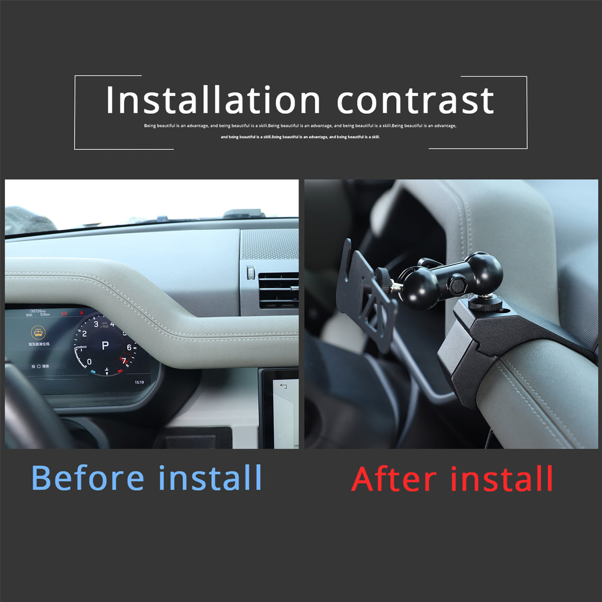 Phone Holder Walkie Talkie Mount Clip-on Stand Bracket For LR defender 2020-2023 9