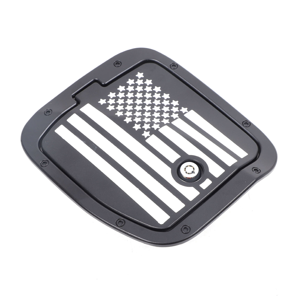 US Flag Lock Key Aluminum Gas Fuel Tank Door Cover For Toyota Tacoma 2016-23 US 21