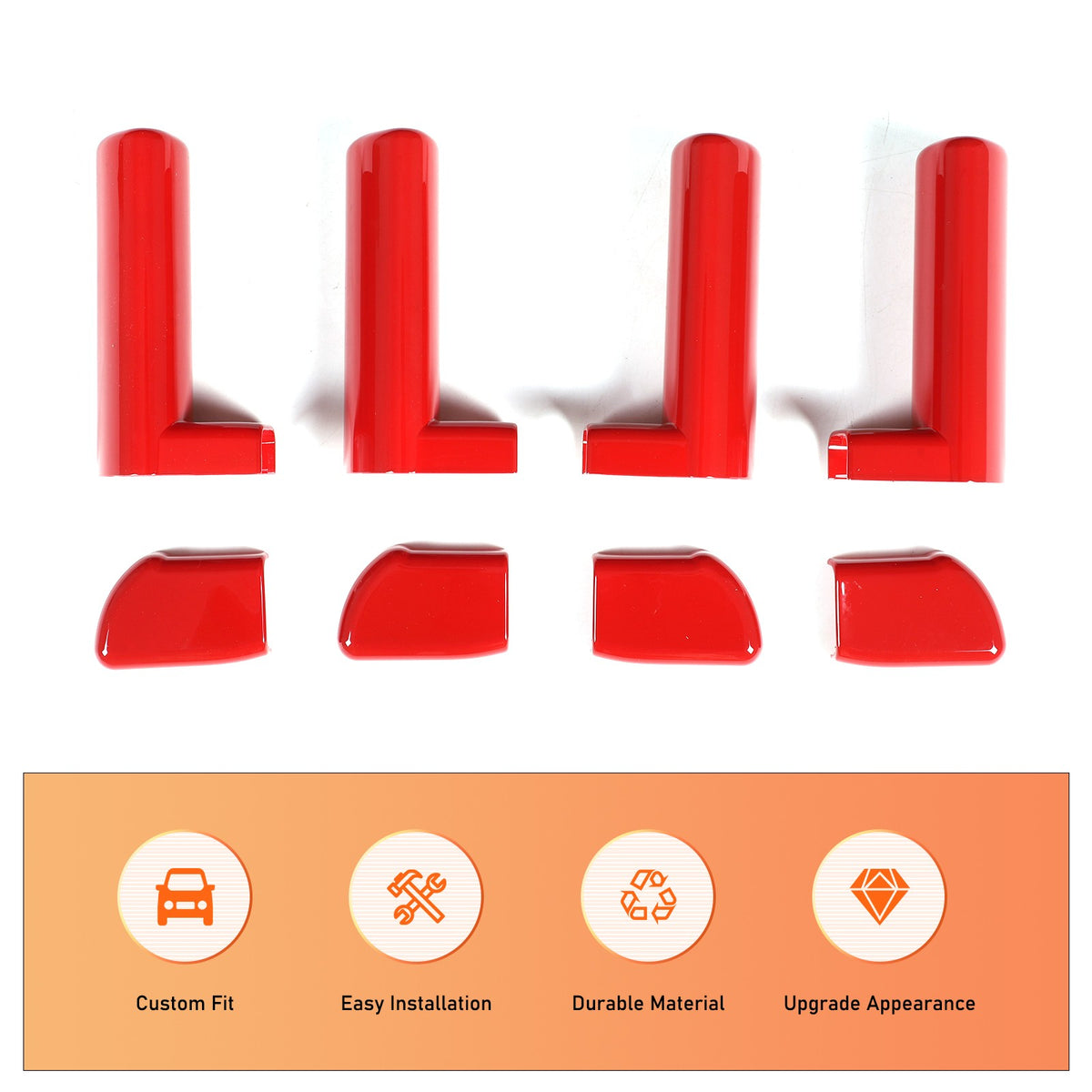 Sport Red ABS Inner Interior Door Handle Cover Trim For Hummer H2 2003-2007 US 4