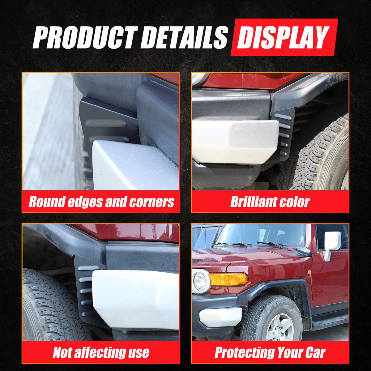 Black Alloy Mud Flaps Splash Guards Mudguard For Toyota FJ Cruiser 07-21 US 17