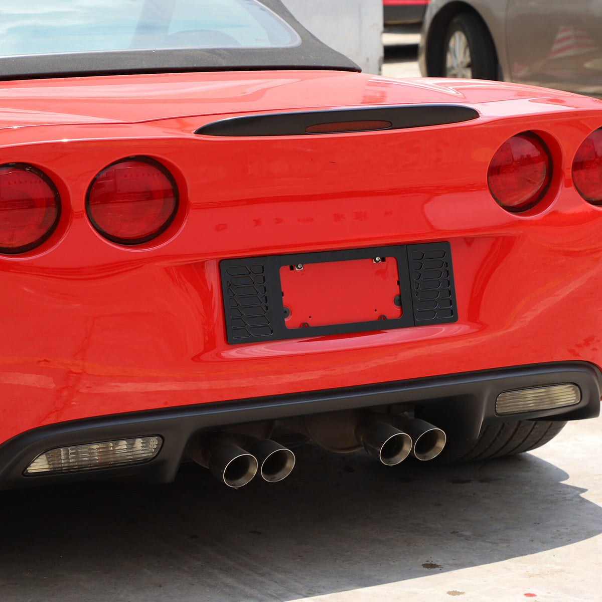 Black Aluminum alloy Rear License Plate Frame Trim For Corvette C6 2005-13 US 15