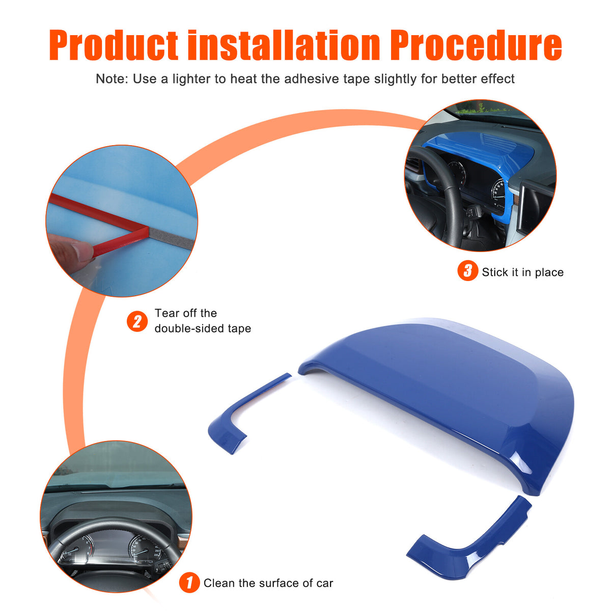 ABS Blue Center Dashboard Cover Trim for Ford Maverick 2022+ 16