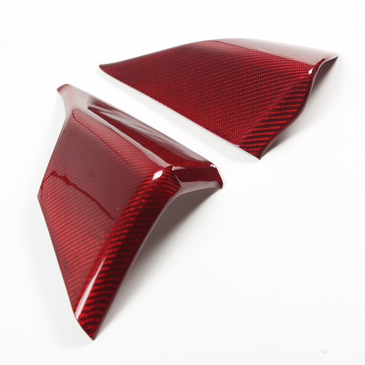 Red Carbon Fiber Instrument Display Side Panel Trim For 20-25 Corvette C8 US 9
