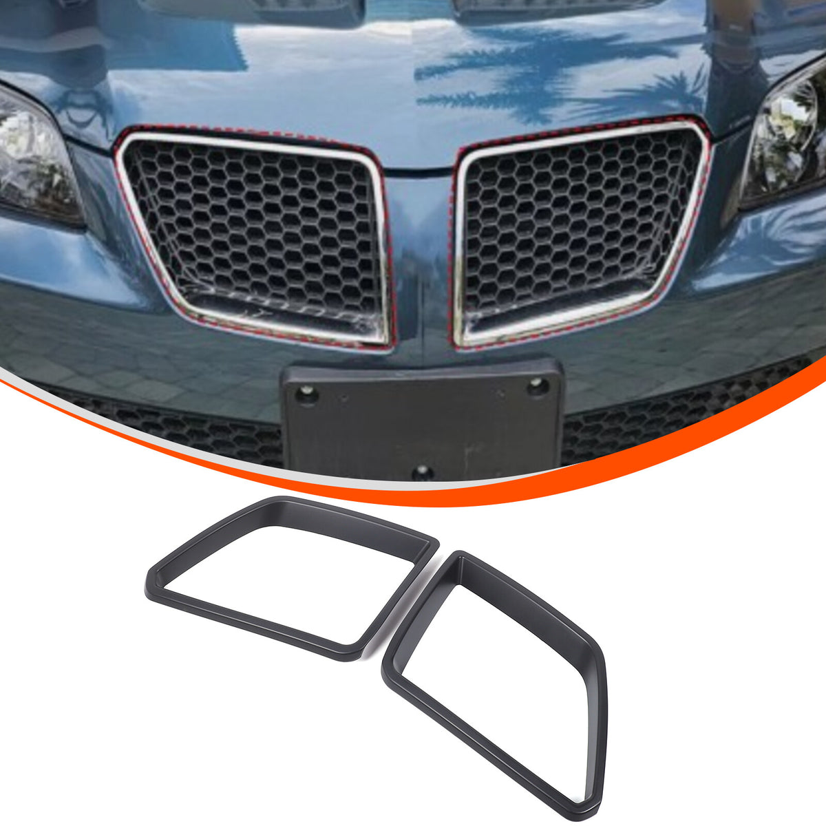 Matte Black ABS Exterior Front Grille Frame Trim For Pontiac G8 2008-2009 US 2