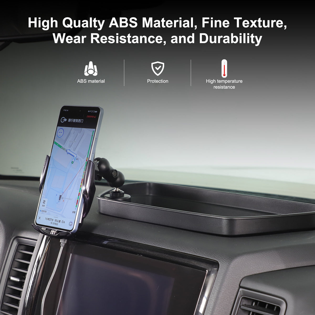 Wireless Dashboard Storage Tray Box Phone Holder For Nissan Frontier D41 2022-24 15