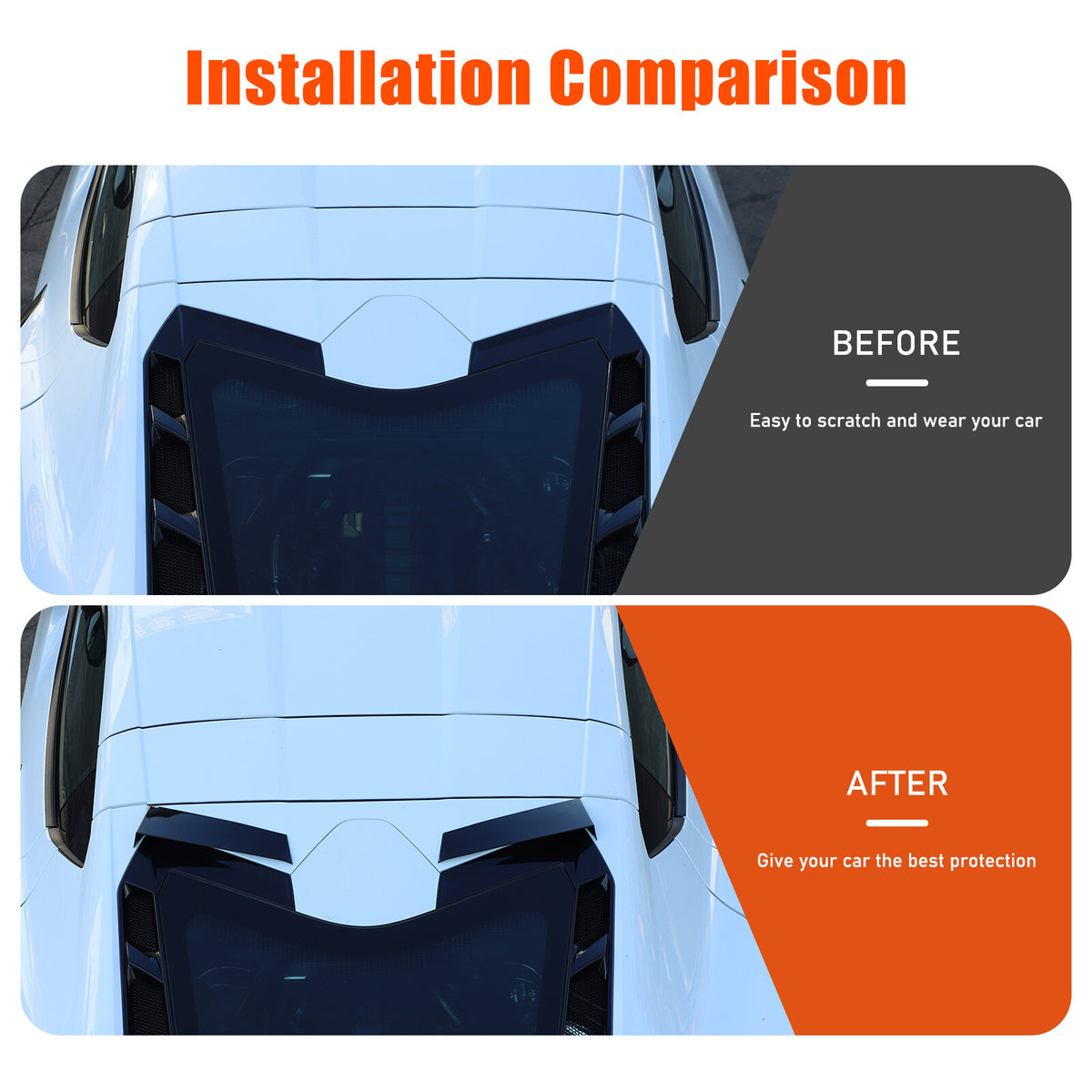 Glossy Black anti-wind buffeting deflector Trim For Corvette C8 Coupe 2026 US 3