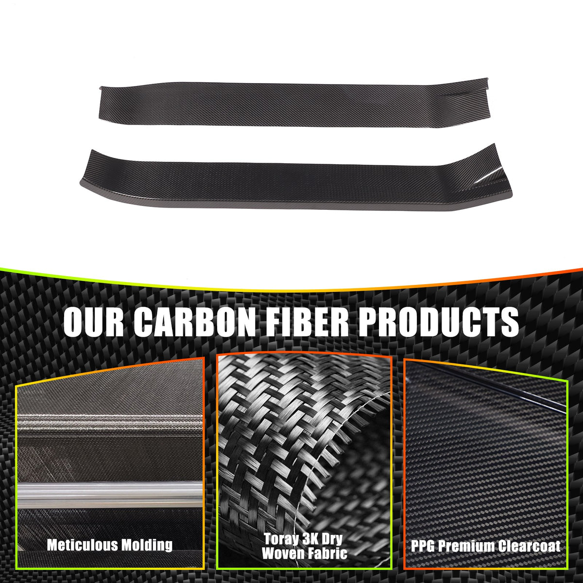Real Carbon Fiber Full Wrapped Exterior Door Sill Plate Trim For Corvette C8 US 12