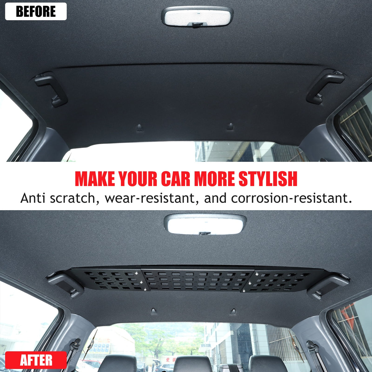 Alloy Rear Roof Hanging Storage Rack Molle Panel For Ford Ranger T6 2015-2021 8