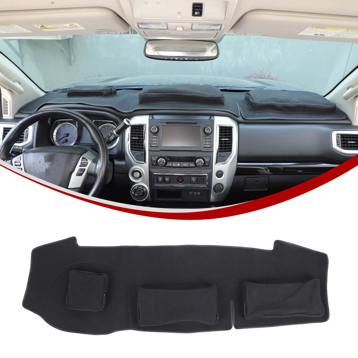 Interior Center Console Dashboard Storage Bag For Nissan Titan 2016-2023 US 10