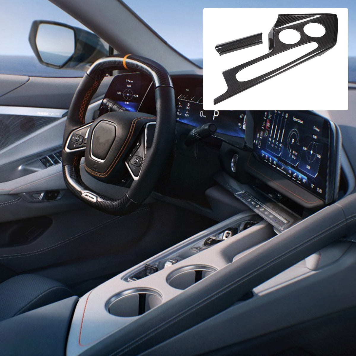 Real Dry Carbon Fiber Interior Center Trim For Corvette C8 2026+ Stingray ZR1 27