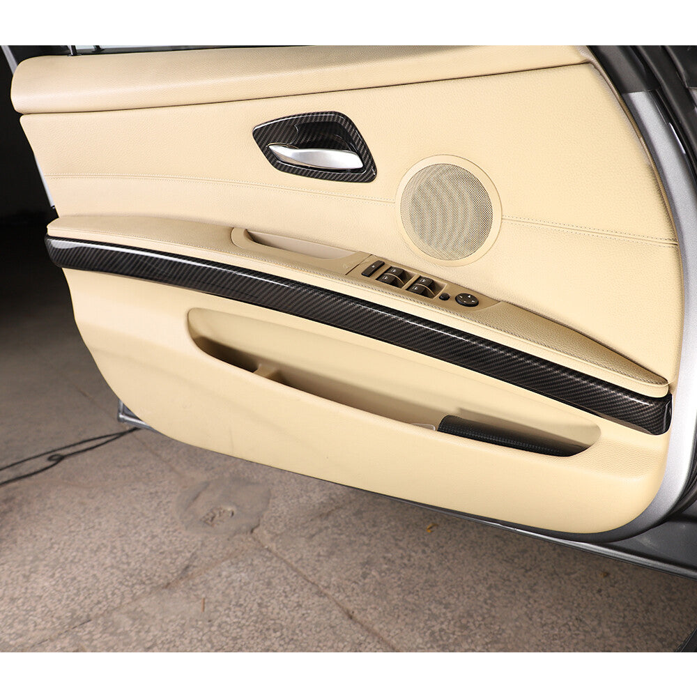 6PCS Carbon Fiber Style Interior Trim For BMW 3 Series E90 4 Door 2005-2012 3