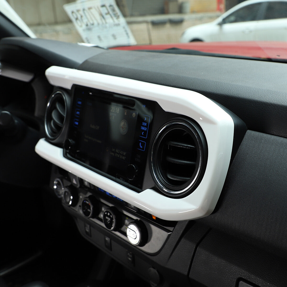 White ABS Dashboard Decoration U Shape Trim For Toyota Tacoma 2016-2023 9