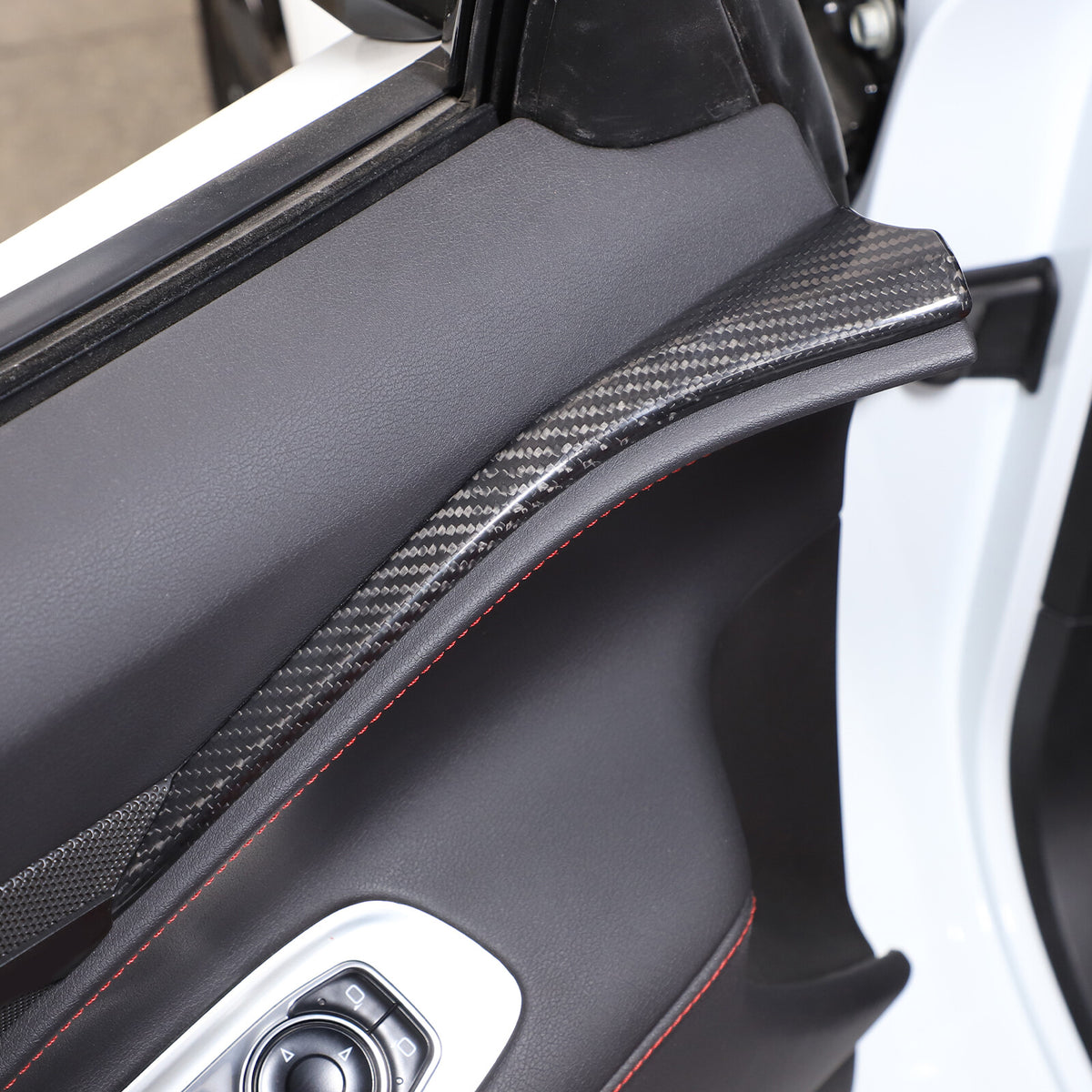 Real Carbon Fiber Interior Window Upper Door Panel trim For Corvette C8 2020-26 2