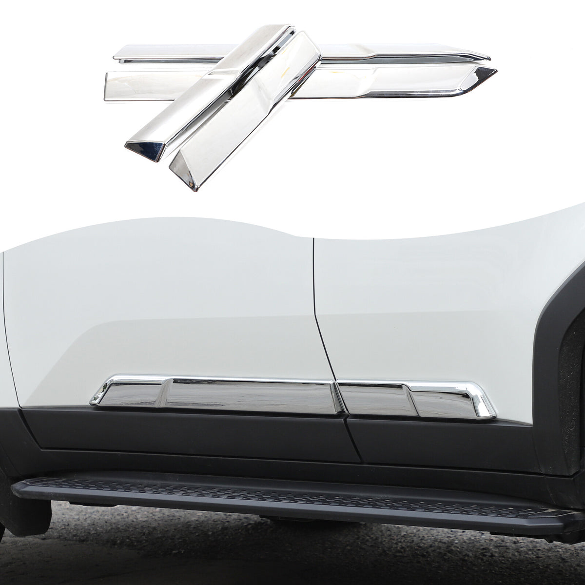 Silver Body Side Door Mouldings Cover Trim For Toyota Land Cruiser LC250 24+ 1
