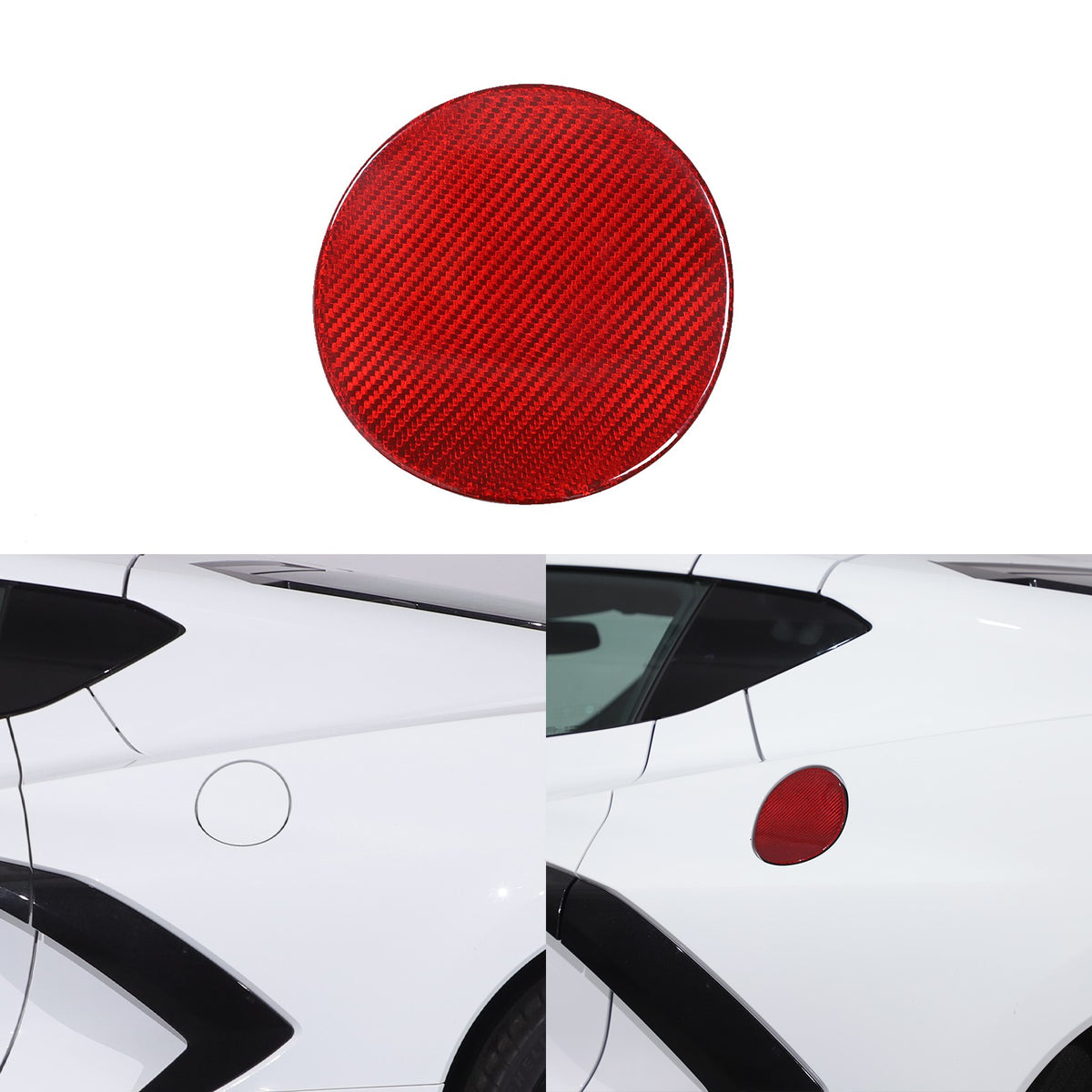 Replacement Red Real Carbon Fiber Fuel Tank Cap Lid Cover For Corvette C8 20+ US 20