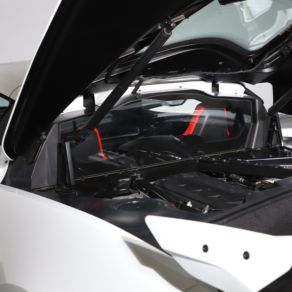 Matte Carbon Fiber Engine Bay Window Glass Side Trim Cover For Corvette C8 20-26 1