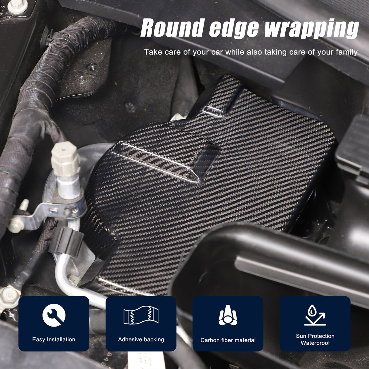 Real Carbon Fiber Front Strut/Shock Tower Cover For Corvette C8 2020-2026 18