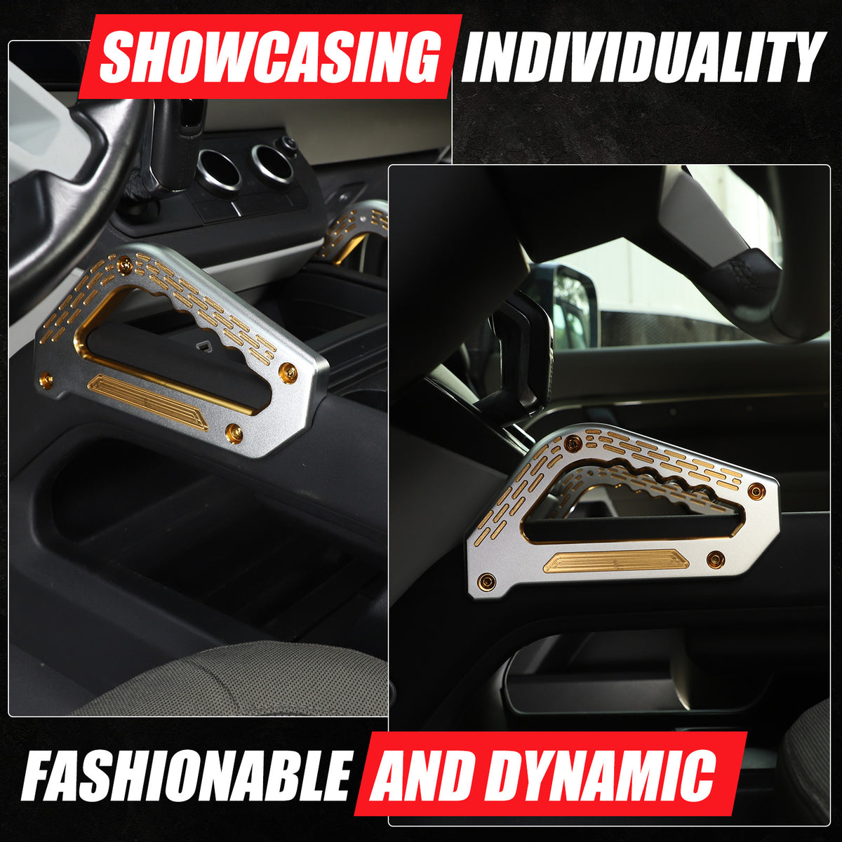 Replacement Silver & Orange Center Grab Handle Trim For LR Defender 2020-2024 9