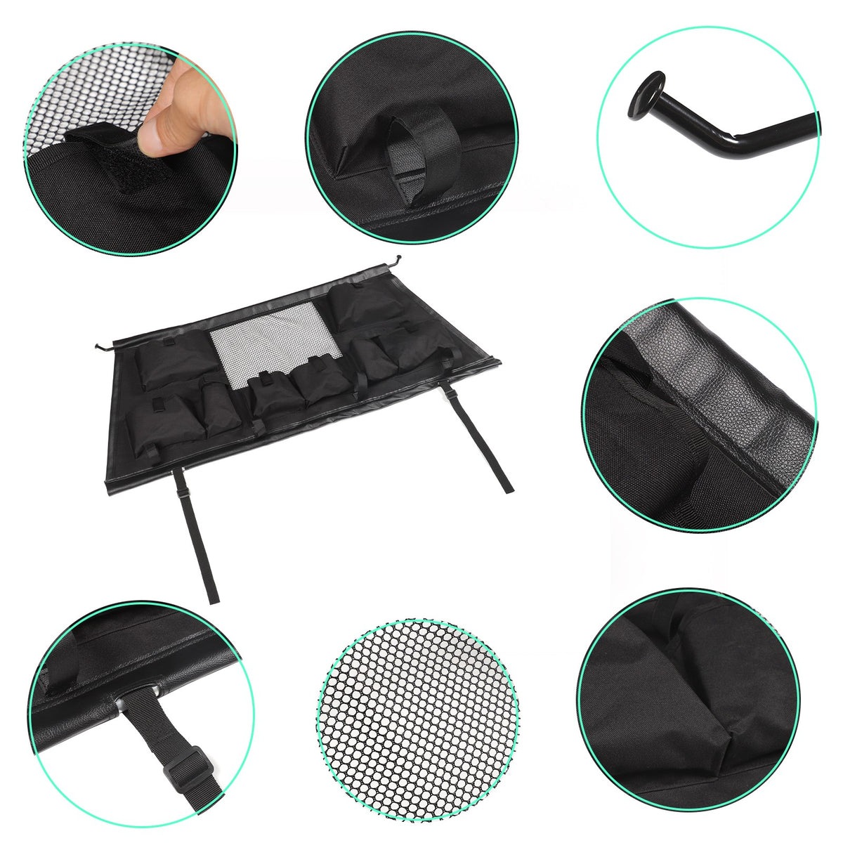 Rear Trunk Cargo Net Storage Bag Tray For Volvo XC90 2015+ 14