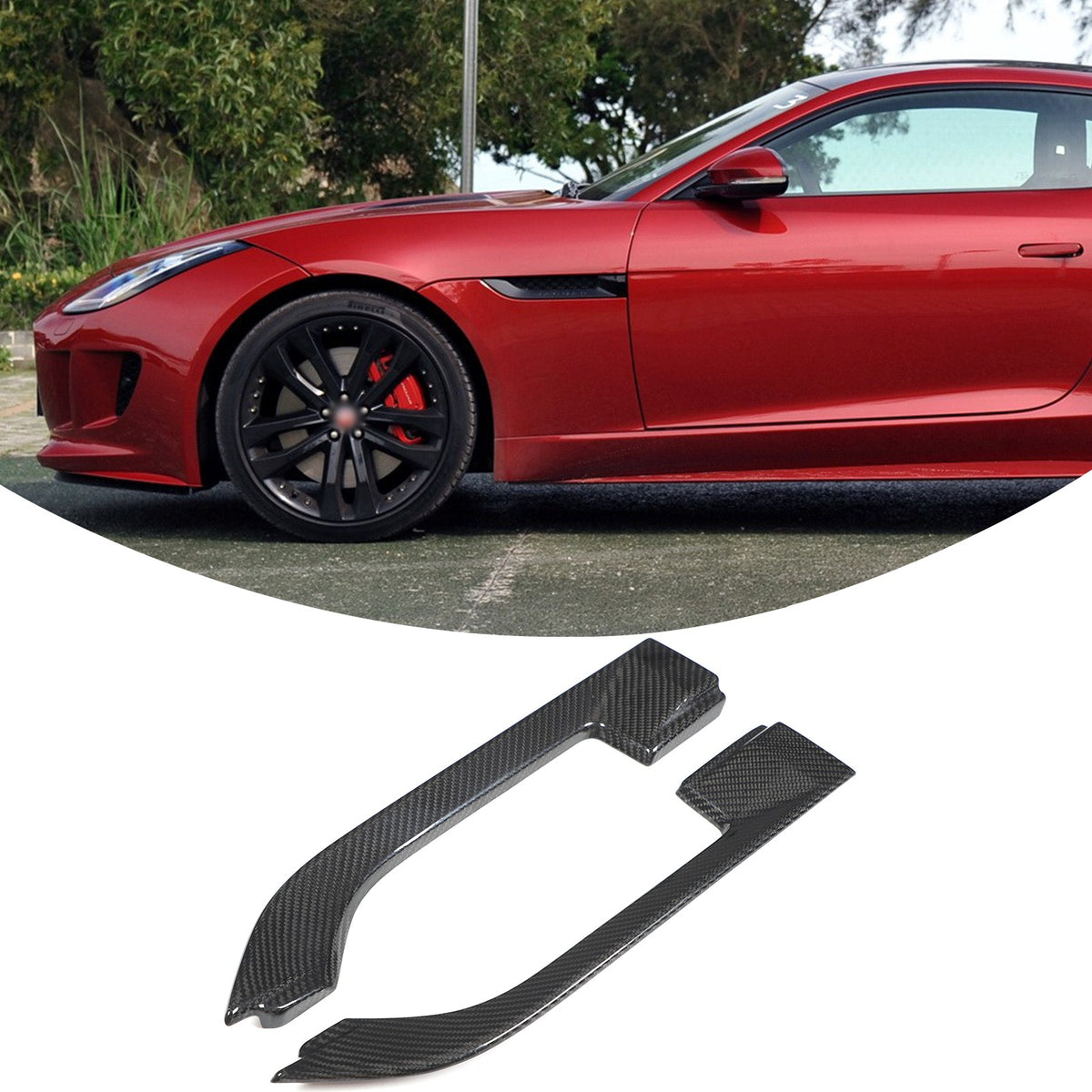 Real Carbon Fiber Fender Air Vent Frame Trim For Jaguar F-TYPE X152 2013-2020 2