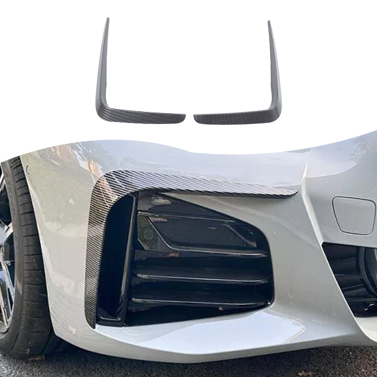Carbon Fiber ABS Front Bumper Side Air Vent Trim For BMW G22 G23 M Sport 20+ 6