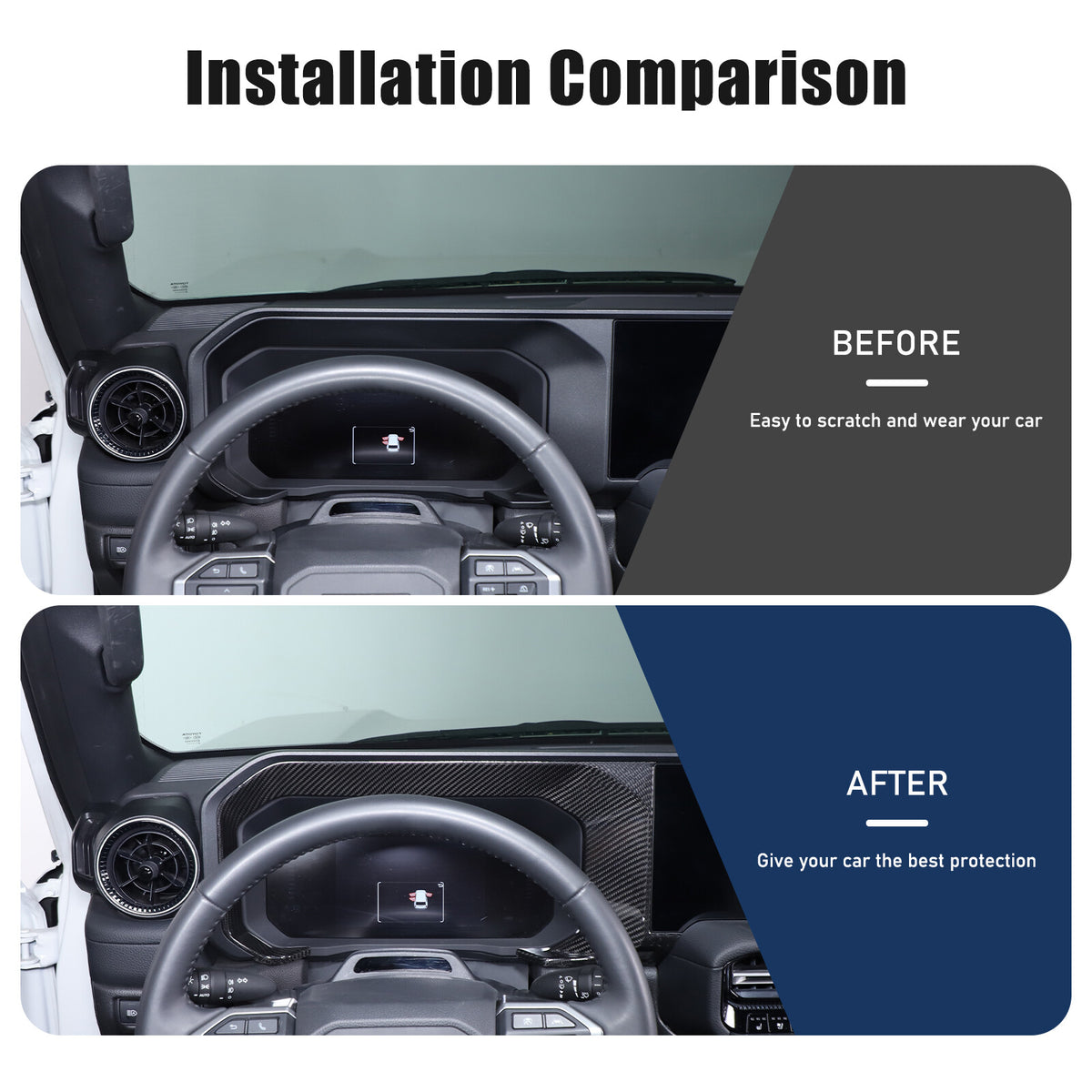 Real Carbon Fiber Dashboard Instrument Trim For Land Cruiser Prado LC250 24+ 20