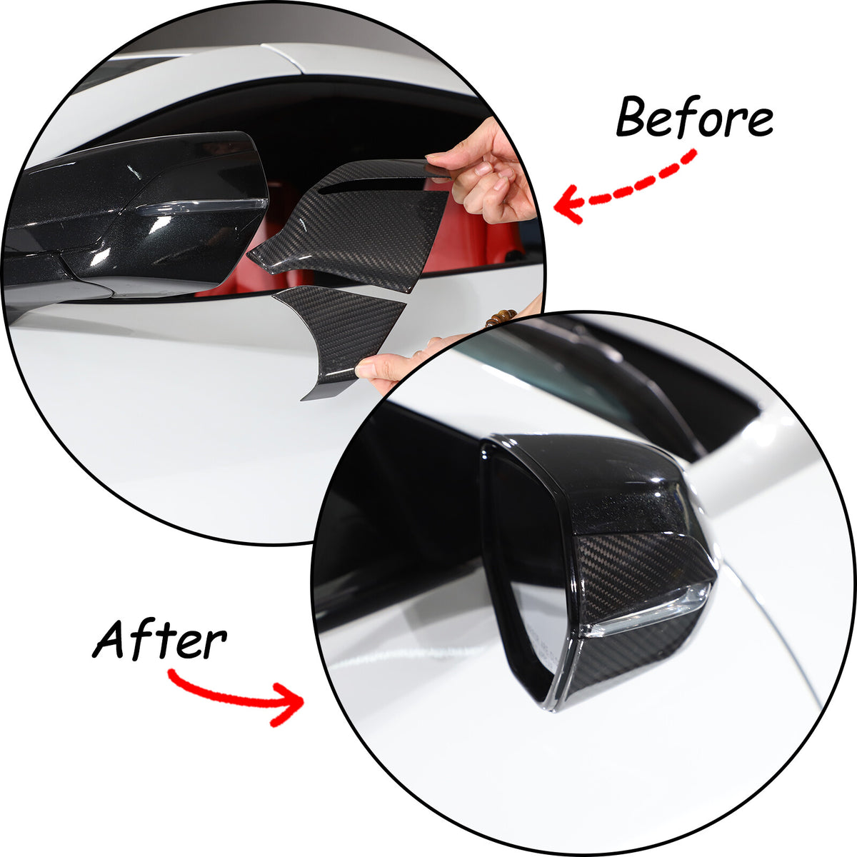 For C8 Corvette Stingray Z51 Z06 20+ Carbon Side Mirror Cover Lower Base Set US 8