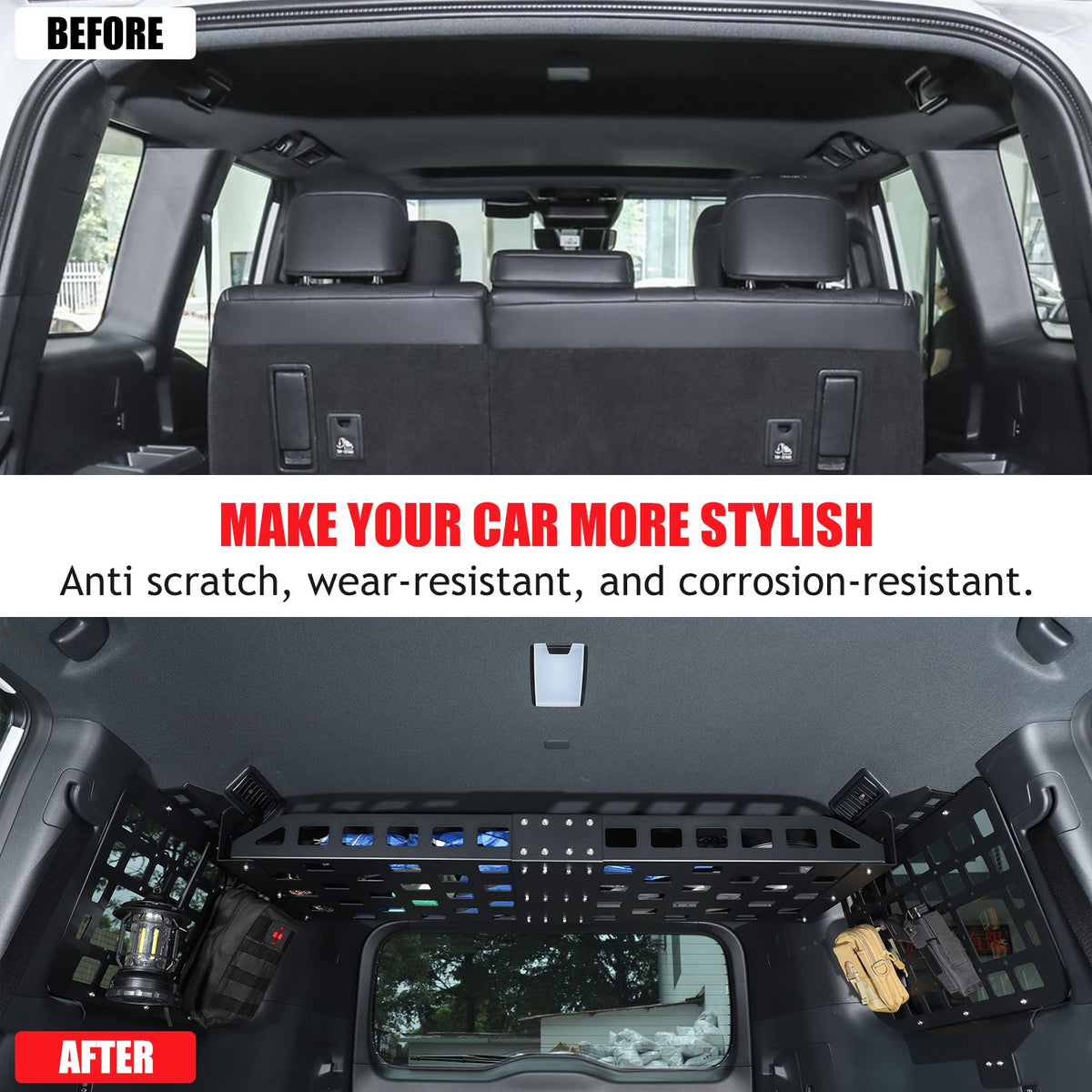 Molle Panel Trunk Shelf Storage Rack For Toyota Land Cruiser Prado LC250 2024+ 14