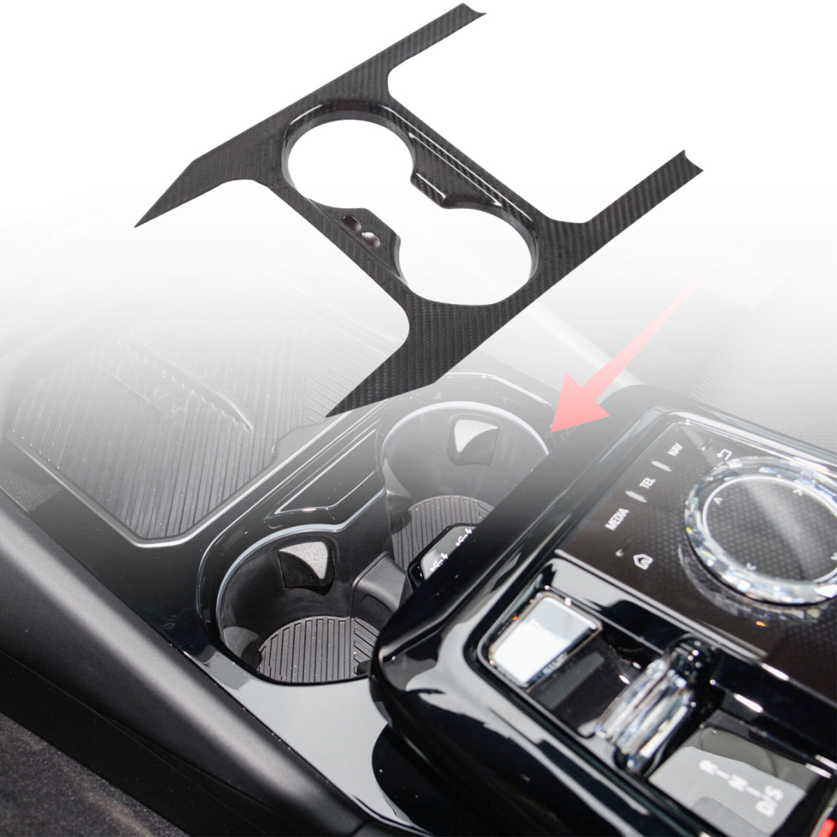 Real Carbon Fiber Center Water Cup Holder Cover Trim For BMW 5 Series G60 i5 24+ 2