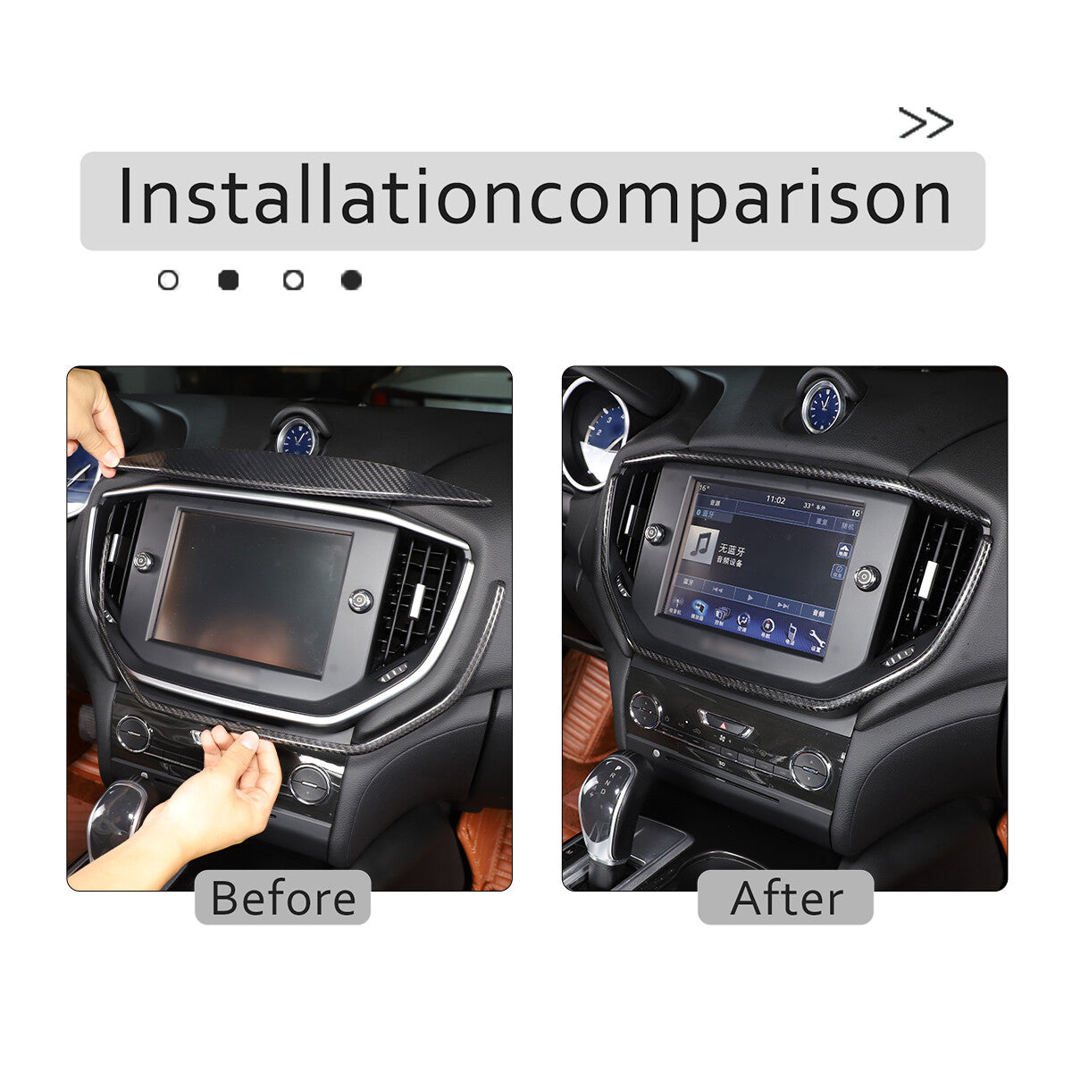 Carbon Central Console Air Outlet Vent Cover Trim For Maserati Ghibli 2014-2015 11