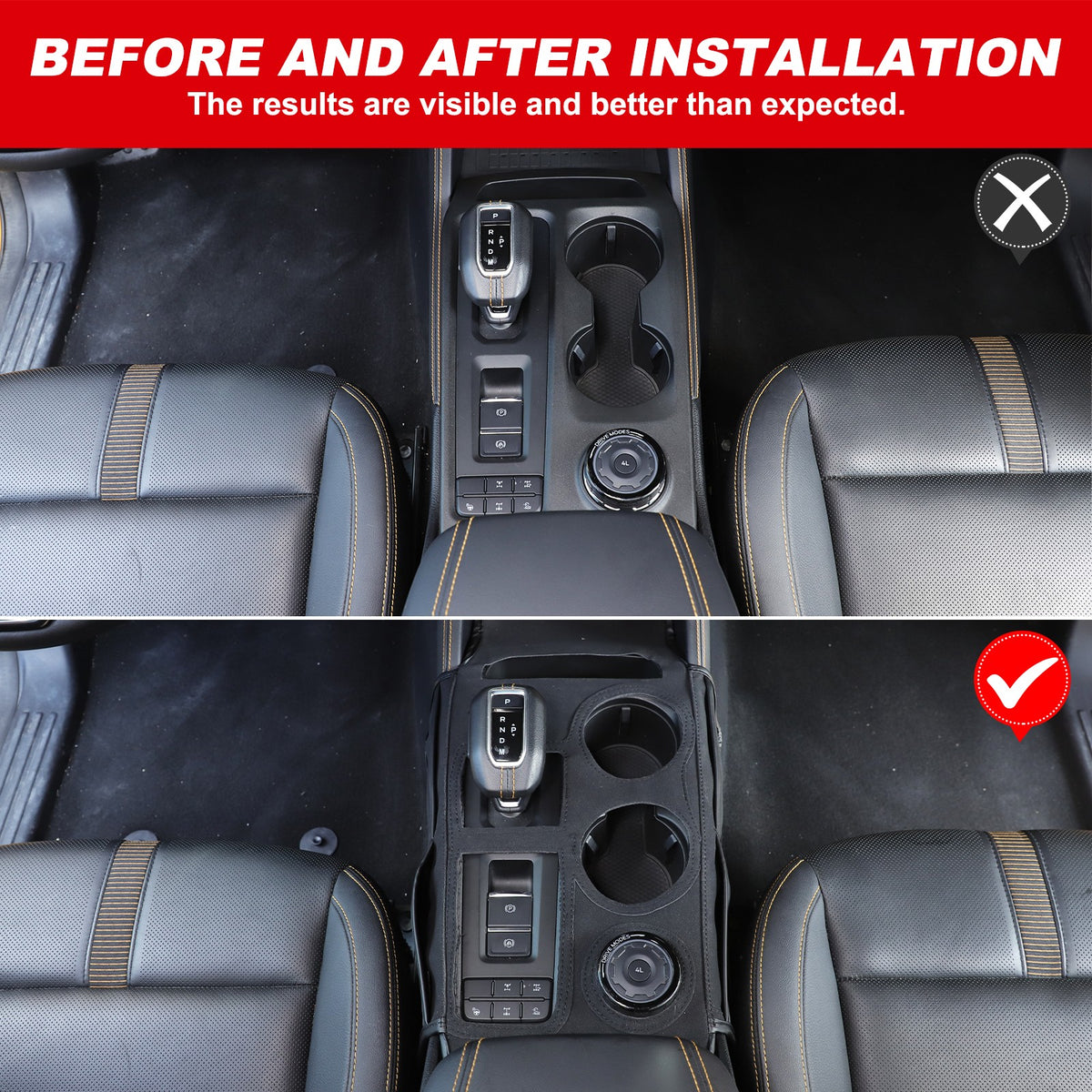 Suede Cloth Center Console Gear Shift Trim Cover For Ford Ranger T9 2023+ 22