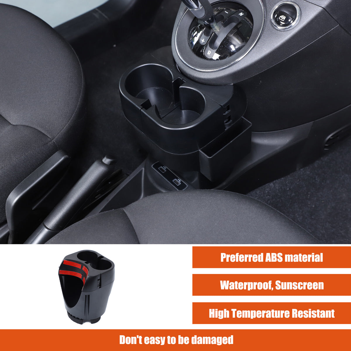Center Lower Cup Storage Box Organizer Tray For Fiat 500 Abarth 595 695 2016+ 17