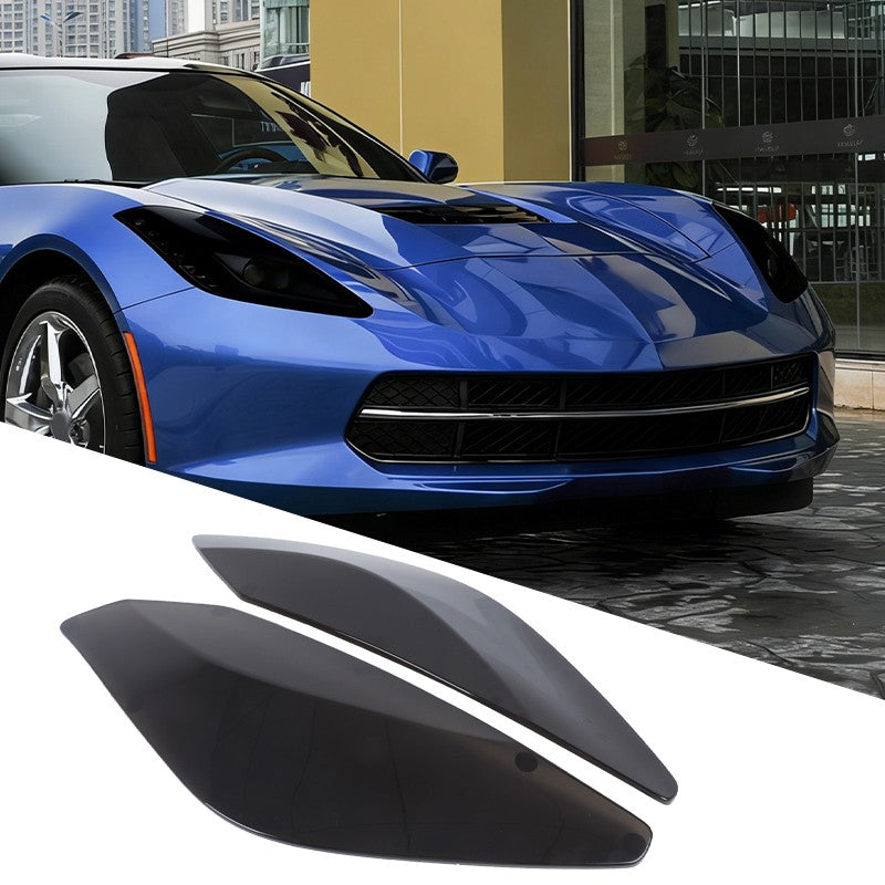 Gray Smoked Black Front Headlight Cover Trim For Corvette C7 14-19 US 6