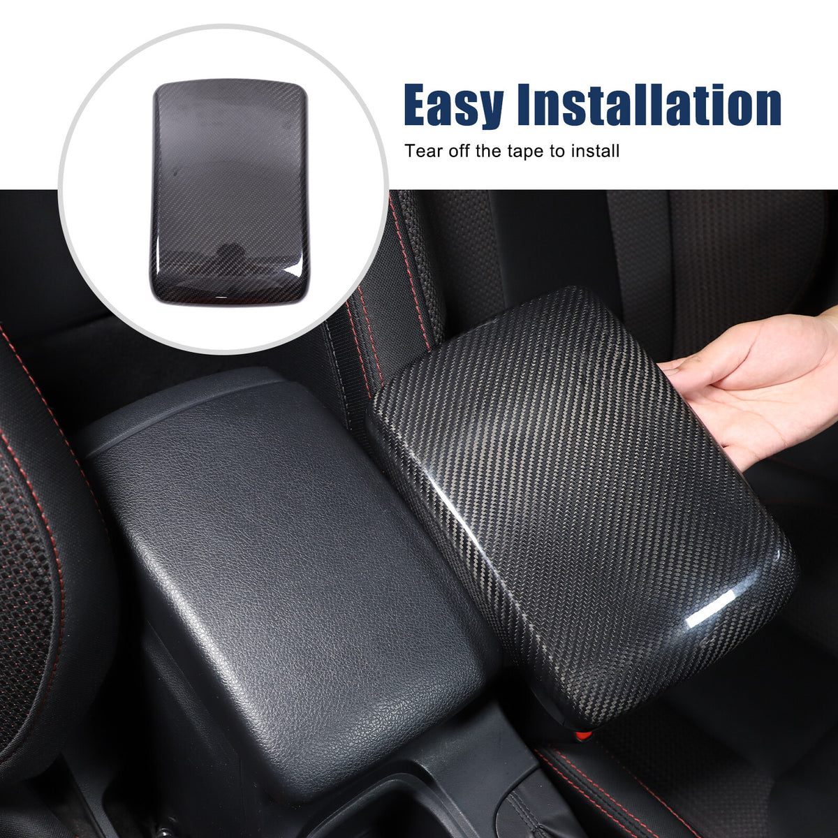 Real Carbon Fiber Center Armrest Storage Box Cover Trim For Subaru WRX VB 22-24 5
