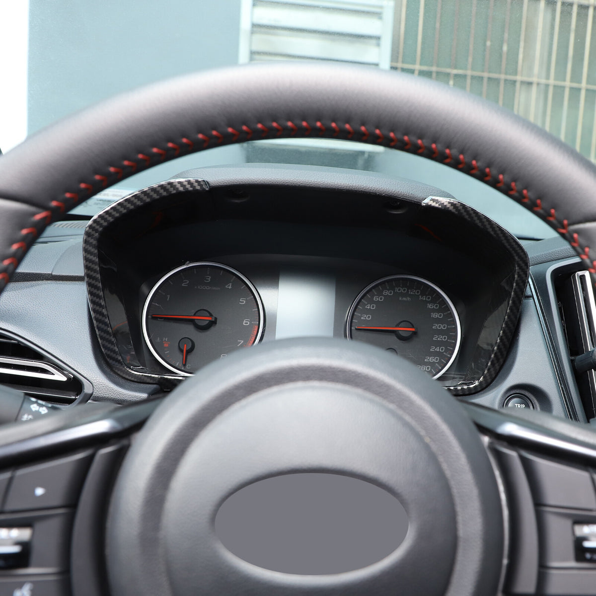 ABS Carbon fiber Dashboard Instrument Frame Trim Cover For Subaru WRX VB 2022-24 4
