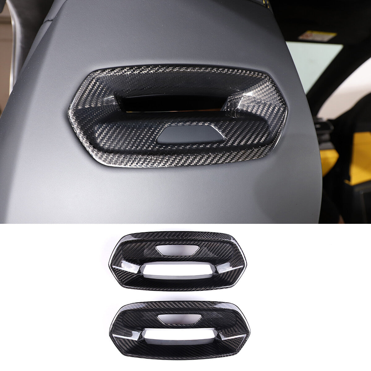 Carbon fiber Seat Headrest Back Hook Cover Trim For Lamborghini URUS 2018-23 1