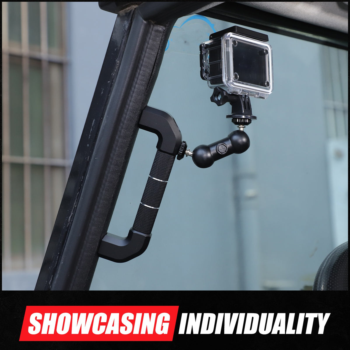 Black Aluminum A-Pillar Handle Cam Mount For Land Rover Defender L316 2004-2018 1