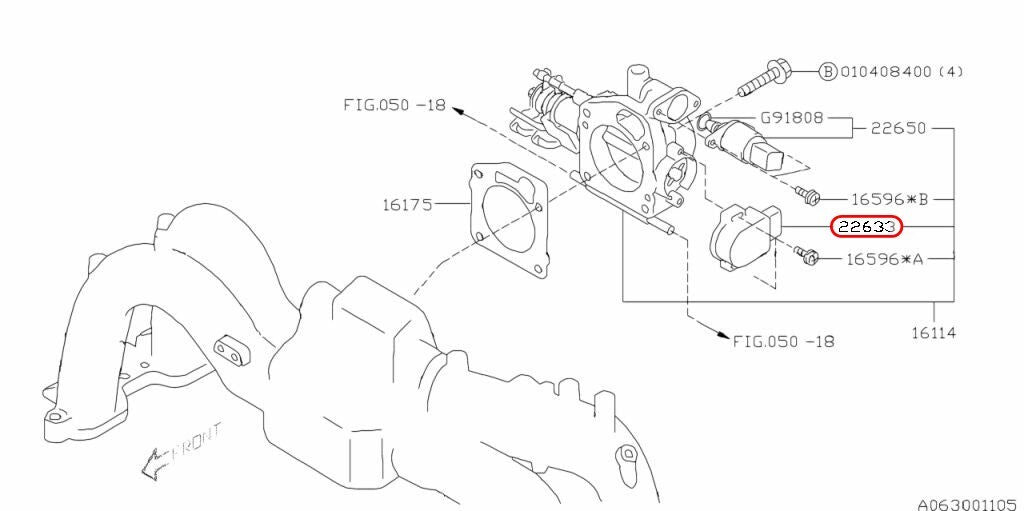 Subaru OEM Throttle Position Sensor 22633AA210 for Legacy Impreza 2