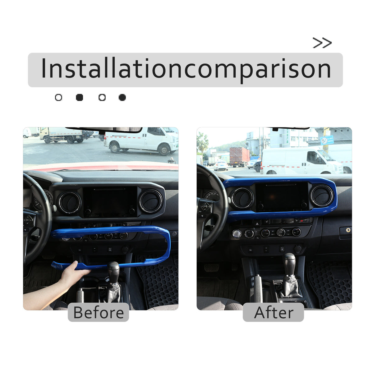 Blue ABS Dashboard Decoration U Shape Trim For Toyota Tacoma 2016-2023 US 4