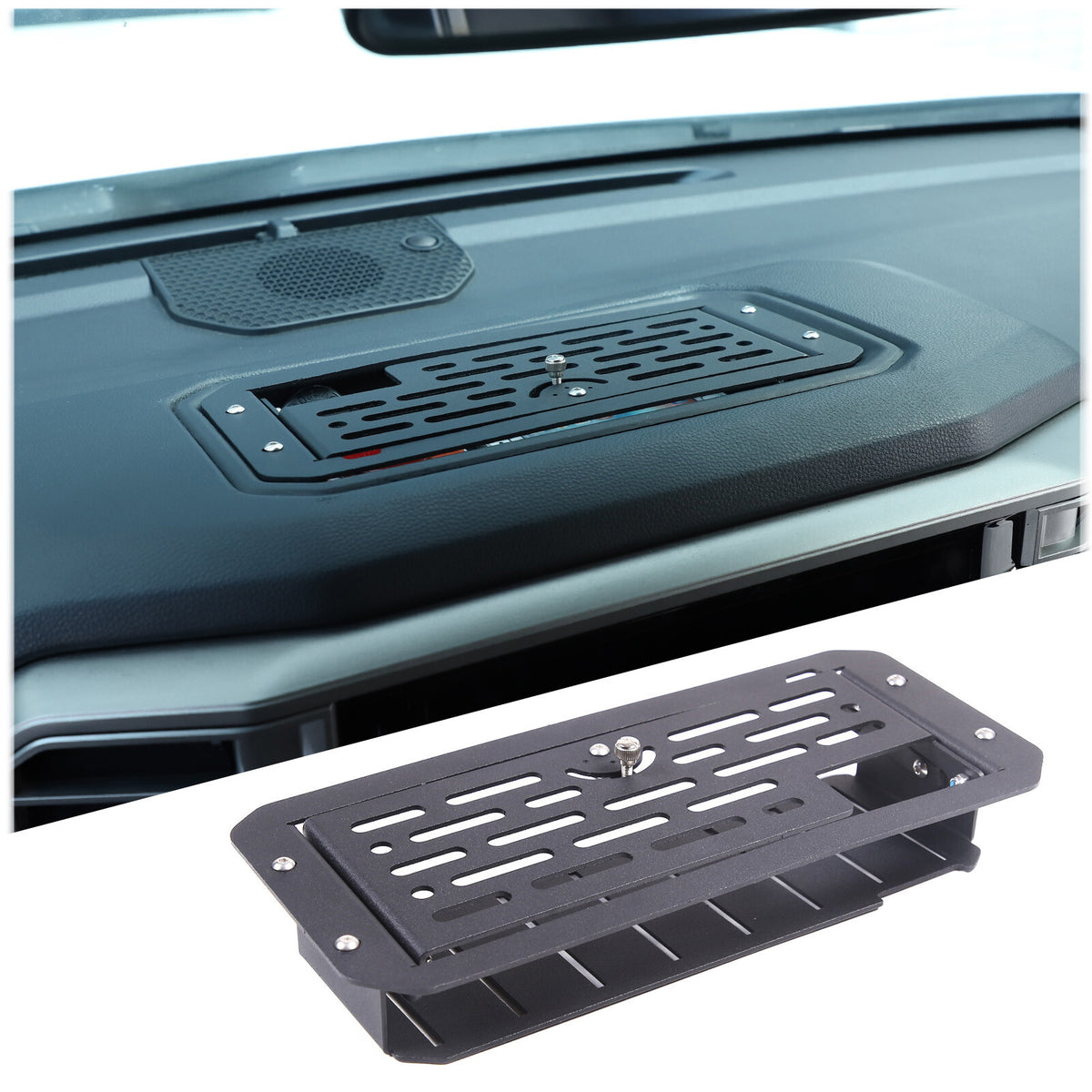 Black Alloy Dashboard Storage Box Interior Trim Cover For Toyota Tundra 22-26 11