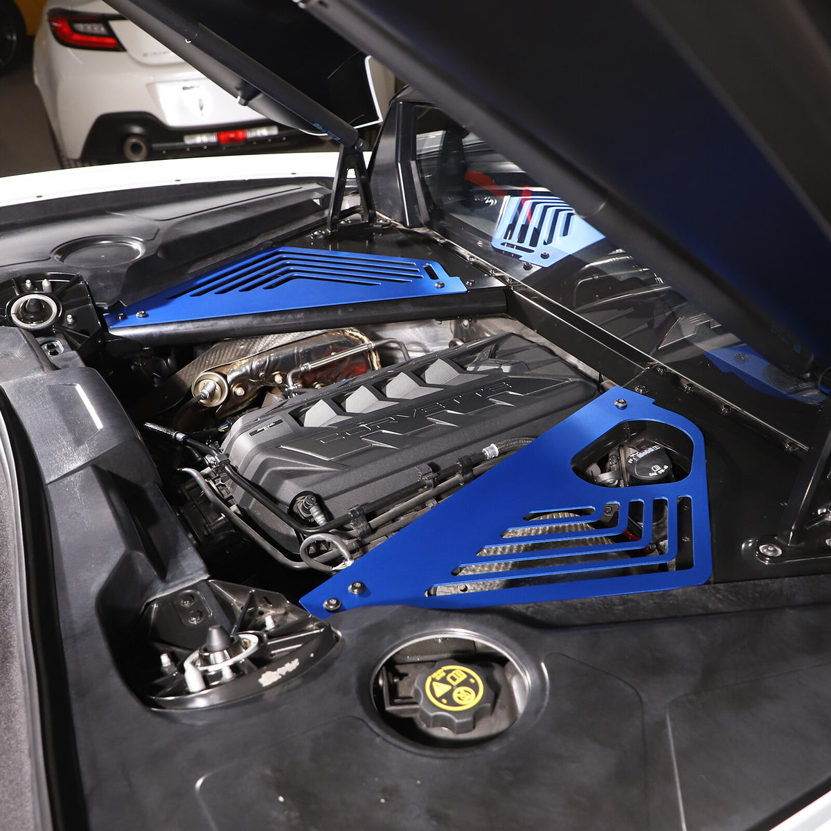 Blue Alloy Engine Covers Engine Bay Panel Interior For Corvette C8 2020-2026 1