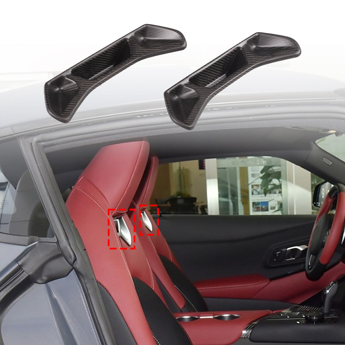 Matte Real Carbon Fiber Seat Back Trim Cover For Toyota Supra A90 2019+ 14