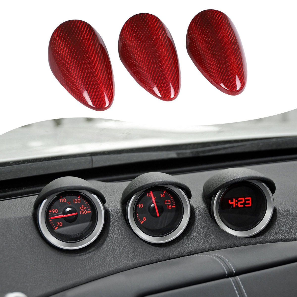 Red Real Carbon Fiber Interior Center Console Trim For Nissan Z 400Z RZ34 2023+ 99