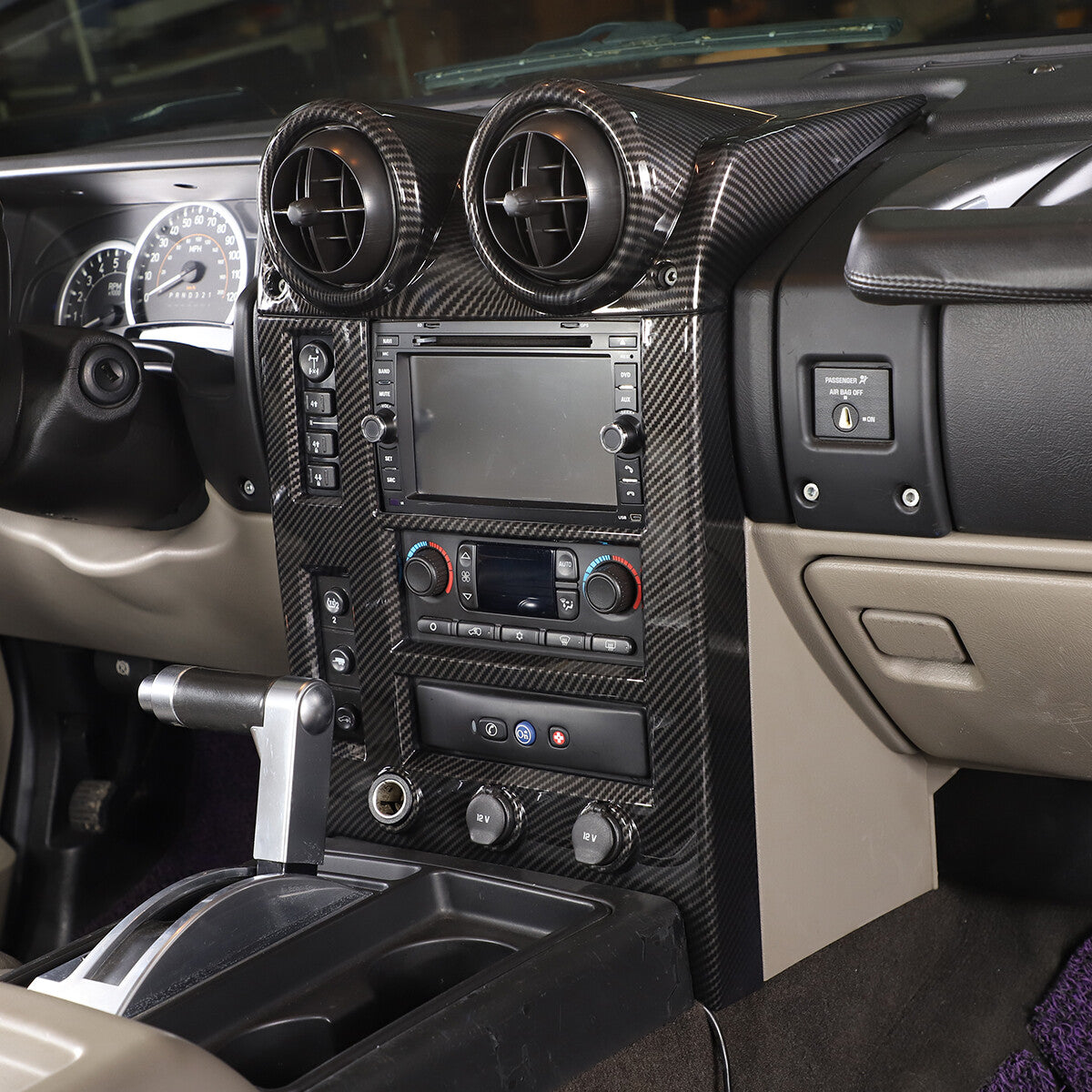 24x Carbon Fiber Interior Full Set Panel Cover Trim Kit For Hummer H2 2003-07 3