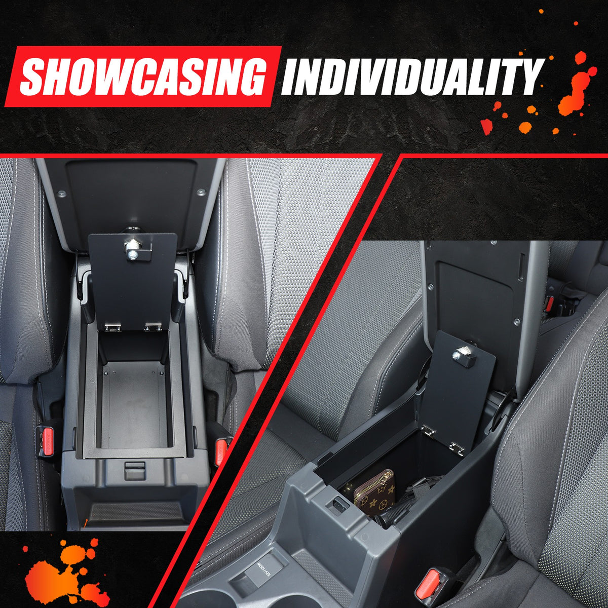 Alloy Center Console Safe GUN Storage Lock Box Tray For Subaru Crosstrek GU 24+ 13